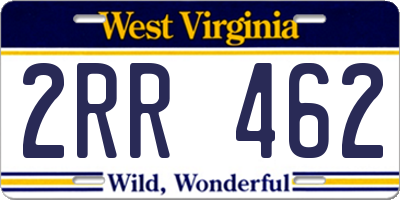 WV license plate 2RR462