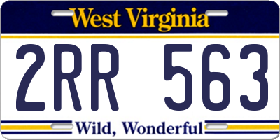 WV license plate 2RR563