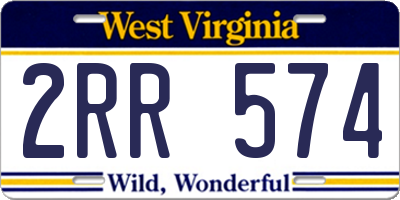 WV license plate 2RR574