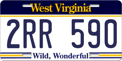 WV license plate 2RR590
