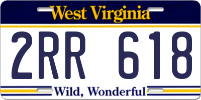 WV license plate 2RR618