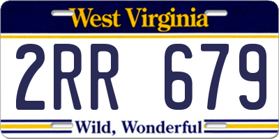 WV license plate 2RR679
