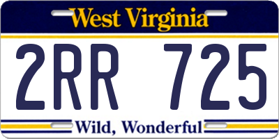 WV license plate 2RR725