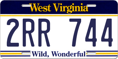 WV license plate 2RR744