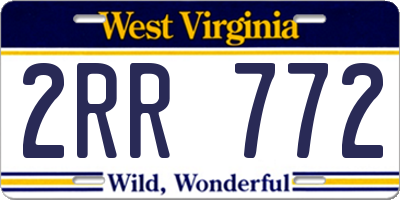 WV license plate 2RR772