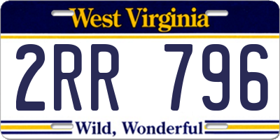 WV license plate 2RR796
