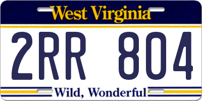WV license plate 2RR804