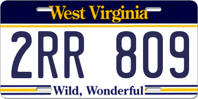 WV license plate 2RR809