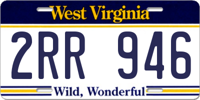 WV license plate 2RR946