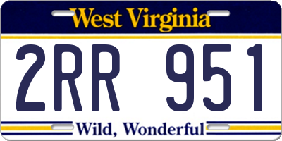 WV license plate 2RR951