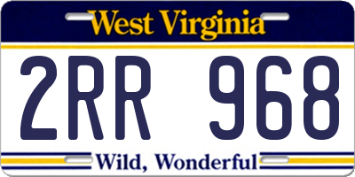 WV license plate 2RR968