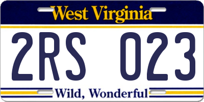 WV license plate 2RS023