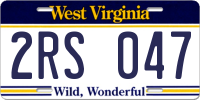 WV license plate 2RS047