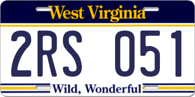 WV license plate 2RS051