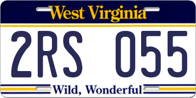 WV license plate 2RS055