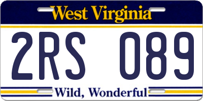 WV license plate 2RS089
