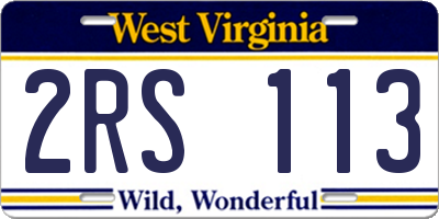 WV license plate 2RS113