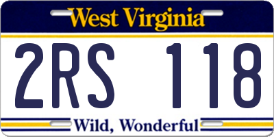 WV license plate 2RS118