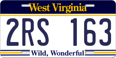 WV license plate 2RS163