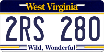 WV license plate 2RS280