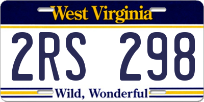 WV license plate 2RS298