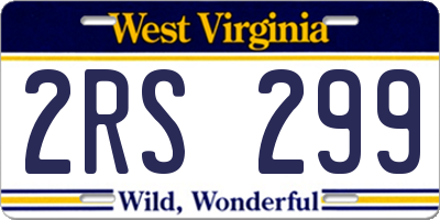 WV license plate 2RS299