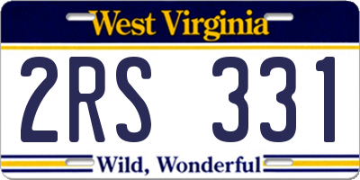 WV license plate 2RS331