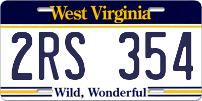 WV license plate 2RS354