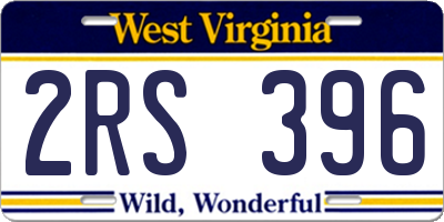 WV license plate 2RS396
