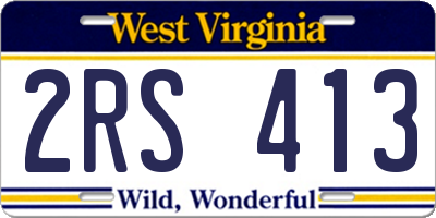 WV license plate 2RS413
