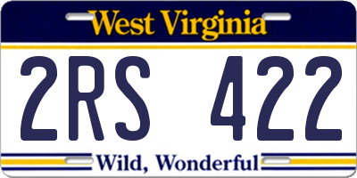 WV license plate 2RS422