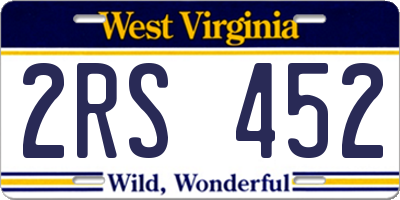 WV license plate 2RS452