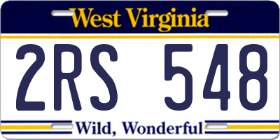 WV license plate 2RS548