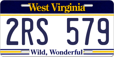 WV license plate 2RS579