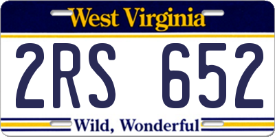 WV license plate 2RS652