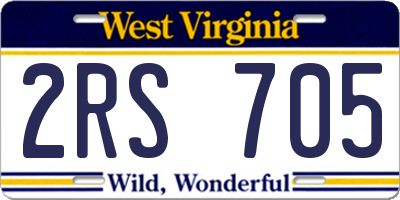 WV license plate 2RS705