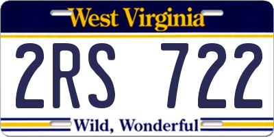WV license plate 2RS722