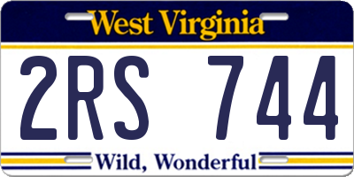 WV license plate 2RS744