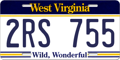 WV license plate 2RS755