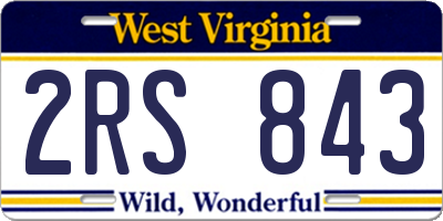 WV license plate 2RS843