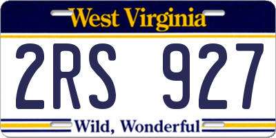 WV license plate 2RS927