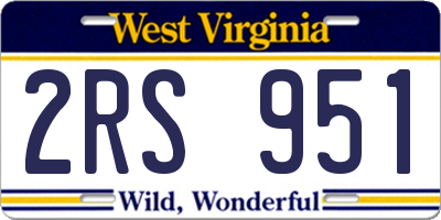WV license plate 2RS951