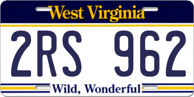 WV license plate 2RS962