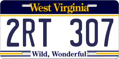 WV license plate 2RT307