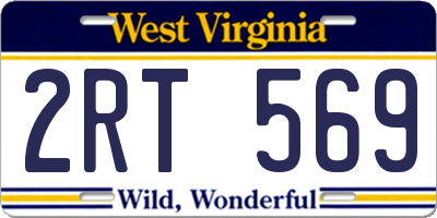 WV license plate 2RT569