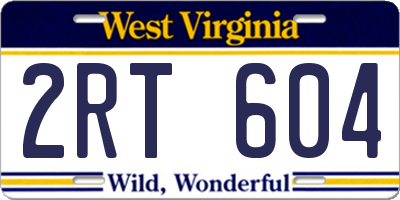 WV license plate 2RT604