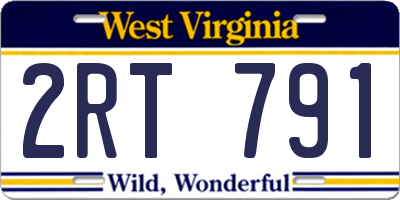 WV license plate 2RT791