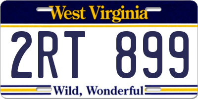 WV license plate 2RT899