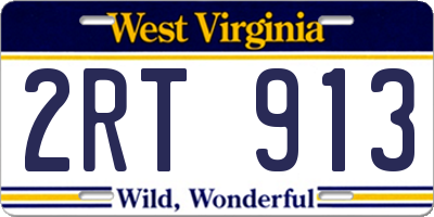 WV license plate 2RT913