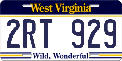 WV license plate 2RT929